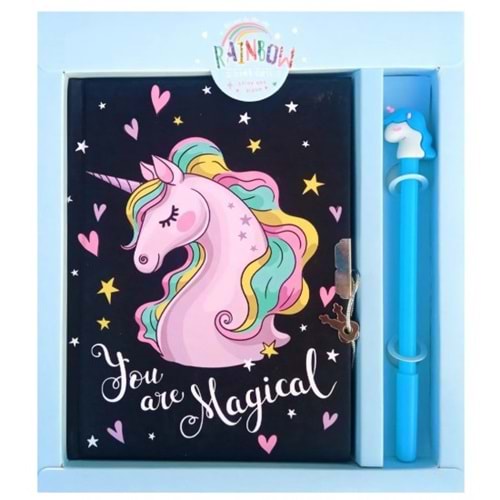TAROS UNICOLOR UNICORN KALEMLİ KİLİTLİ HATIRA DEFTERİ