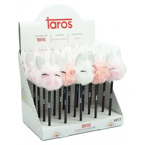 Taros 7772 Unic Color Unicorn Tepeli Ponpon Kurşun Kalem 24 lü