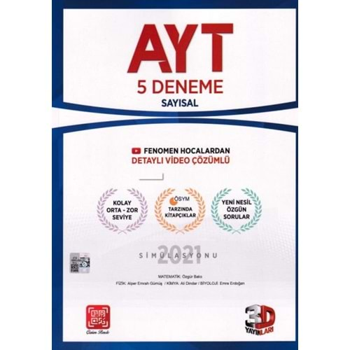 3D Ayt 5 Li Paket Deneme Sayısal