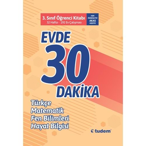 Tudem Yayınları 3.Sınıf Evde 30 Dakika Öğrenci Kitabı