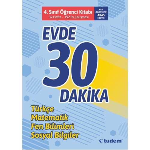 Tudem Yayınları 4.Sınıf Evde 30 Dakika Öğrenci Kitabı