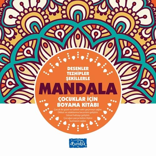 Mandala - Çocuklar İçin Boyama Turuncu Kitap