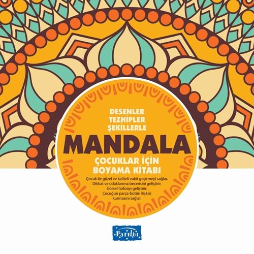 Mandala - Çocuklar İçin Boyama Sarı Kitap