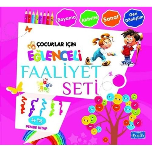 Çocuklar İçin Eğlenceli Faaliyet Seti Pembe Kitap 4 Yaş Üzeri