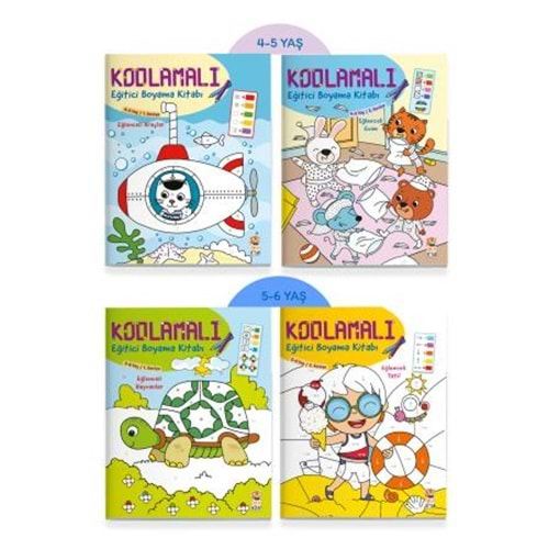 Kodlamalı Eğitici Boyama Seti (4 Kitap)