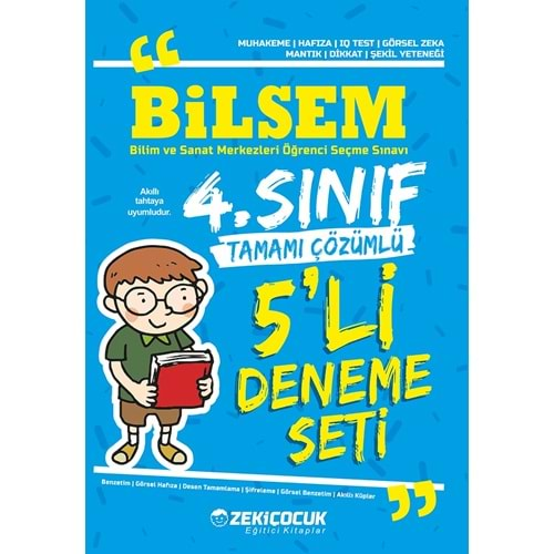 Zeki Çocuk 4. Sınıf Bilsem Tamamı Çözümlü 5'li Deneme Seti