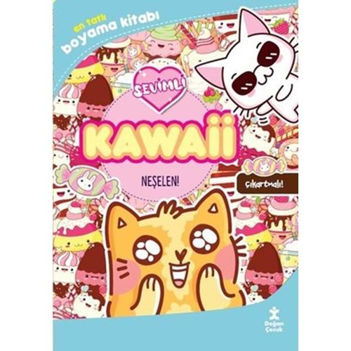 Kawaii Neşelen! En Tatlı Çıkartmalı Boyama Kitabı