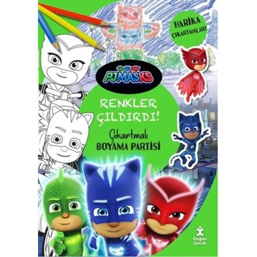 Pjmasks Renkler Çıldırdı! Çıkartmalı Boyama Partisi