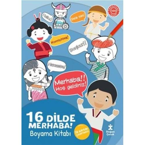 16 Dilde Merhaba Boyama Kitabı