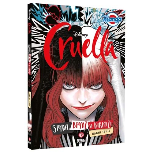 Disney Manga Cruella Siyah Beyaz ve Kırmızı