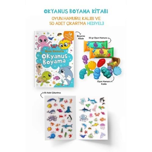 Okyanus Boyama Kitabı Oyun Hamurlu 3 Yaş