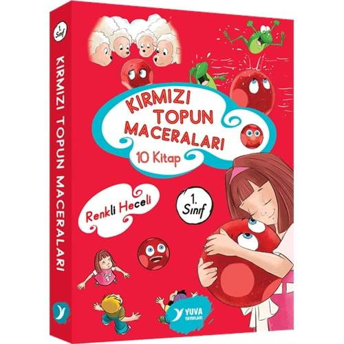 Kırmızı Topun Maceraları 1. Sınıf Renkli Heceli Düz Yazı 10 Kitap