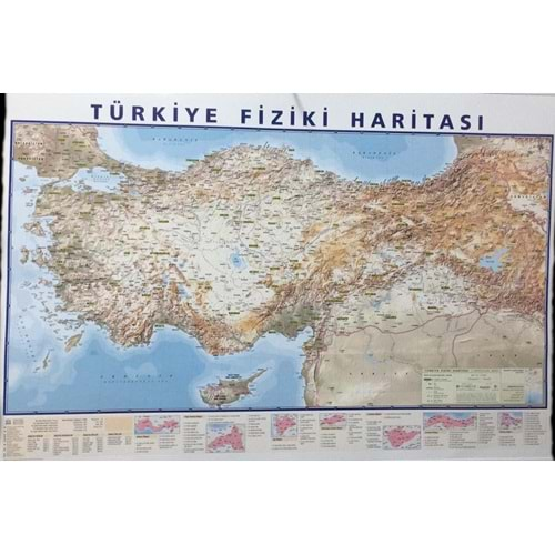 Türkiye Fiziki Haritası 50*70