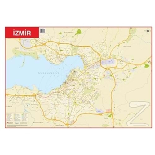 İzmir - Türkiye Fiziki Haritası 70x100 (Çift Taraflı)