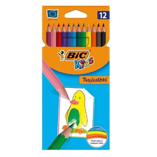 Bic Tropicolor Parlak Renkler 12'li Kuru Boya