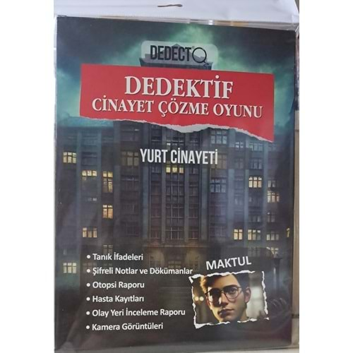 Dedektif Cinayet Çözme Oyunu Yurt Cinayeti