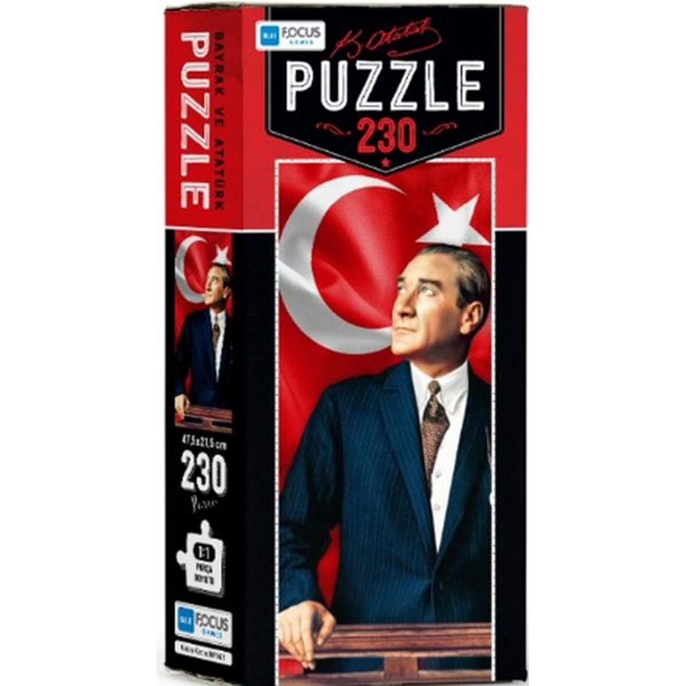 Blue Focus Bayrak ve Atatürk - Puzzle 230 Parça