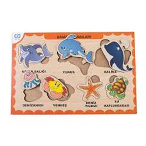 EĞİTİCİ PUZZLE - DENİZ HAYVANLARI 19*29