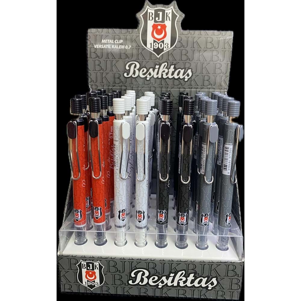 Beşiktaş Versatil Kalem Metal Clip 0,7 mm 40 lı