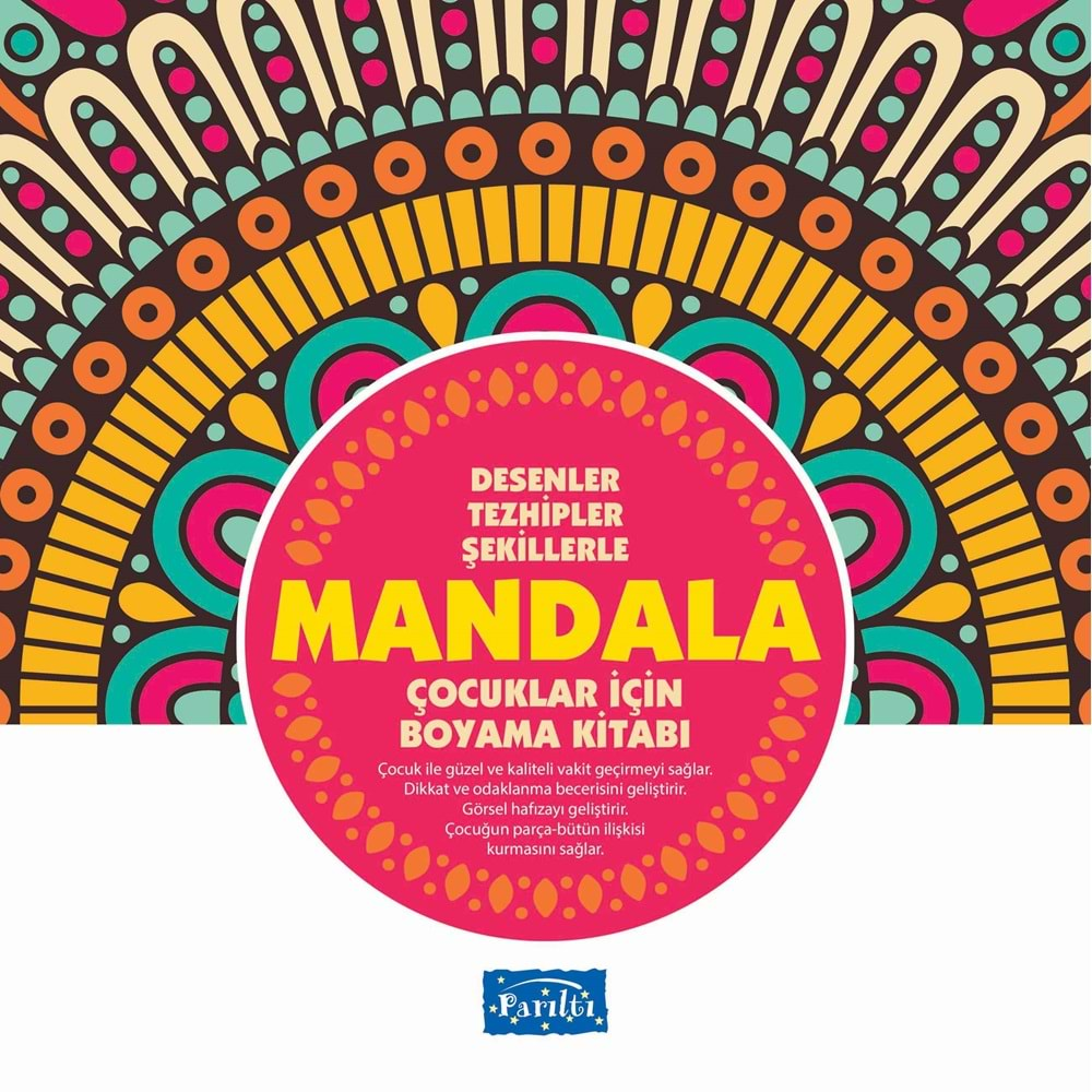 Mandala - Çocuklar İçin Boyama Pembe Kitap