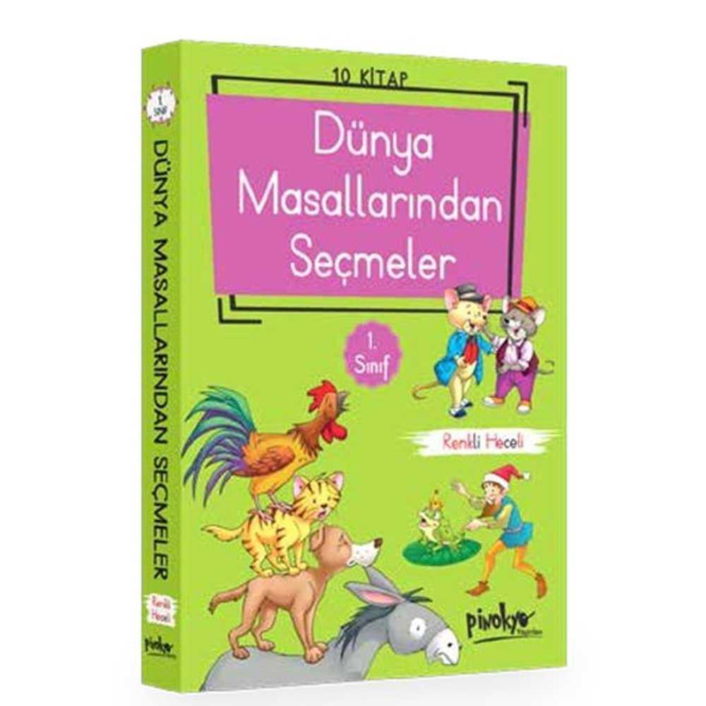 1. Sınıf Dünya Masallarından Seçmeler - 10 Kitap Takım-Heceli